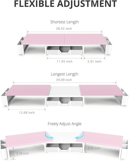 OPNICE Desk Organizers and Accessories, Dual Monitor Stand Riser - Image 3