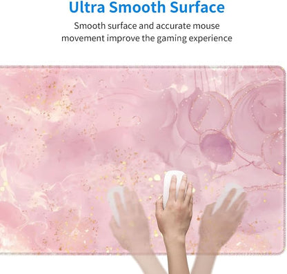 Rose Gold Marble Large Mouse Pad Extended Gaming Mousepad 31.5 x 11.8 Inch - Image 5