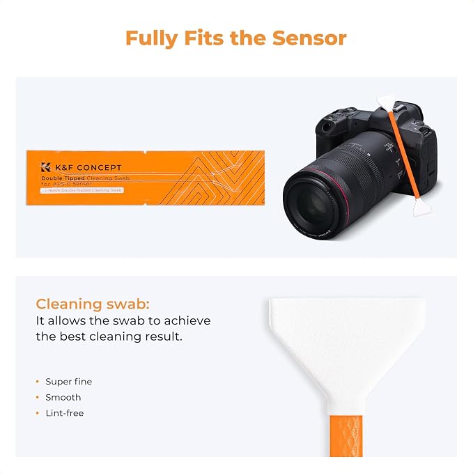 K&F Concept 14pcs Double Tipped 16mm APS-C Sensor Cleaning Swab, DSLR or SLR - Image 4
