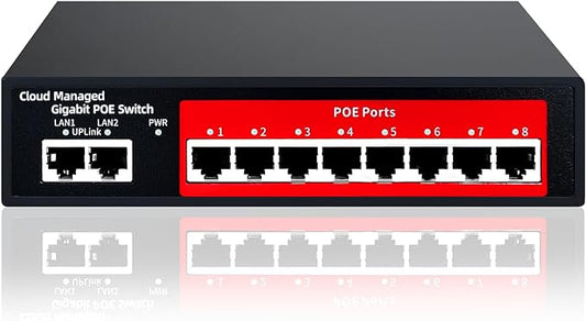 STEAMEMO 10-Port Gigabit Managed PoE Switch by STEAMEMO