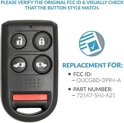 Keyless2Go Replacement for Keyless Entry Remote Car Key Fob for Select Honda - Image 4