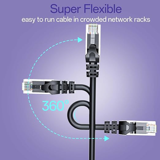 Cat 6 Ethernet Cable 10FT Outdoor&Indoor, Cat6 Ethernet Patch Cable 10Gbps - Image 5