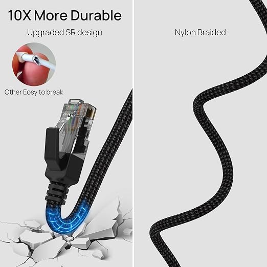 USB to Ethernet Cable 5 FT, USB 3.0 A to RJ45 Male Nylon Adapters, Gigabit - Image 4