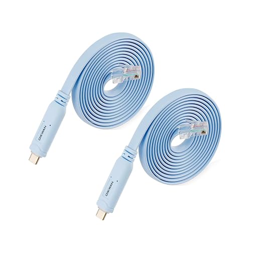 USB-C Console Cable 2pack, USB C to RJ45 Console Cable by OIKWAN