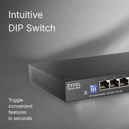 Zyxel 16 Port Network Switch | Unmanaged Gigabit Ethernet Switch | 16x GbE - Image 3