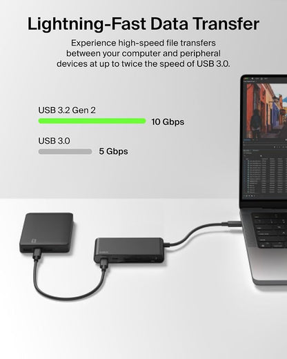 Belkin USB C Hub, 5-Port Hub w/ 4K HDMI Display @ 60Hz, 100W Power Delivery - Image 6