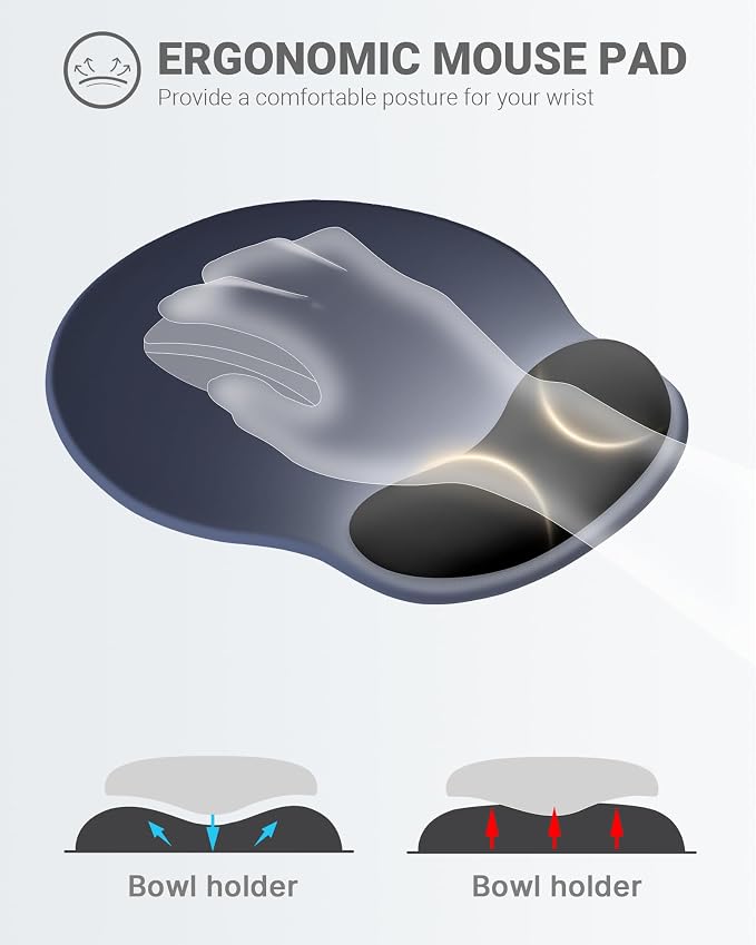 Ergonomic Mouse Pad with Wrist Rest, Large Mousepad, Wrist Support Mouse Mat - Image 2