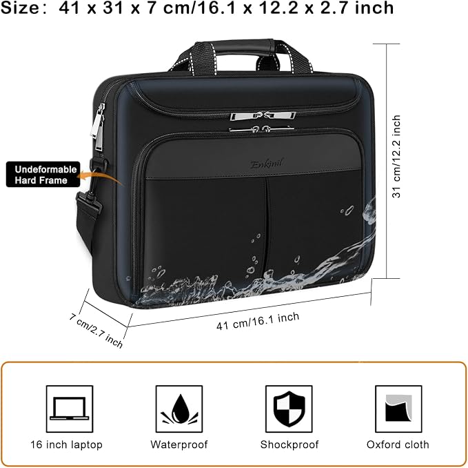 15.6-16.2 inch Waterproof Protective Laptop Messenger Briefcase - Image 5