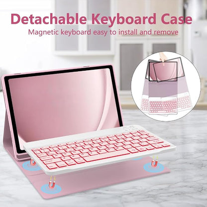 Galaxy Tab A9 Plus Case with Keyboard 5G 11 Inch 2023, 7 Color Backlit - Image 6