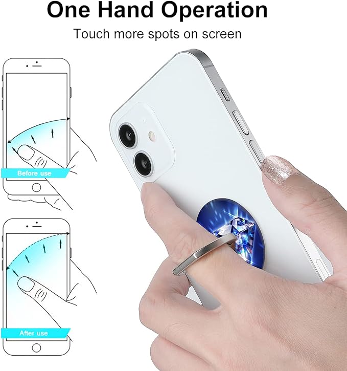 Bonoma Phone Ring Holder, 3 Pack Universal Finger Ring Stand Grip Kickstand Ring - Image 5