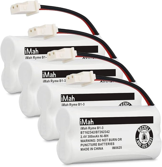 iMah Ryme B1-3 BT162342 BT262342 2.4V 300mAh Ni-MH Cordless Telephone Batteries by iMah