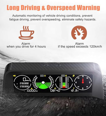 Car Inclinometer for Off-Road Driving Digital GPS Speedometer HUD, Pitch & Roll - Image 8