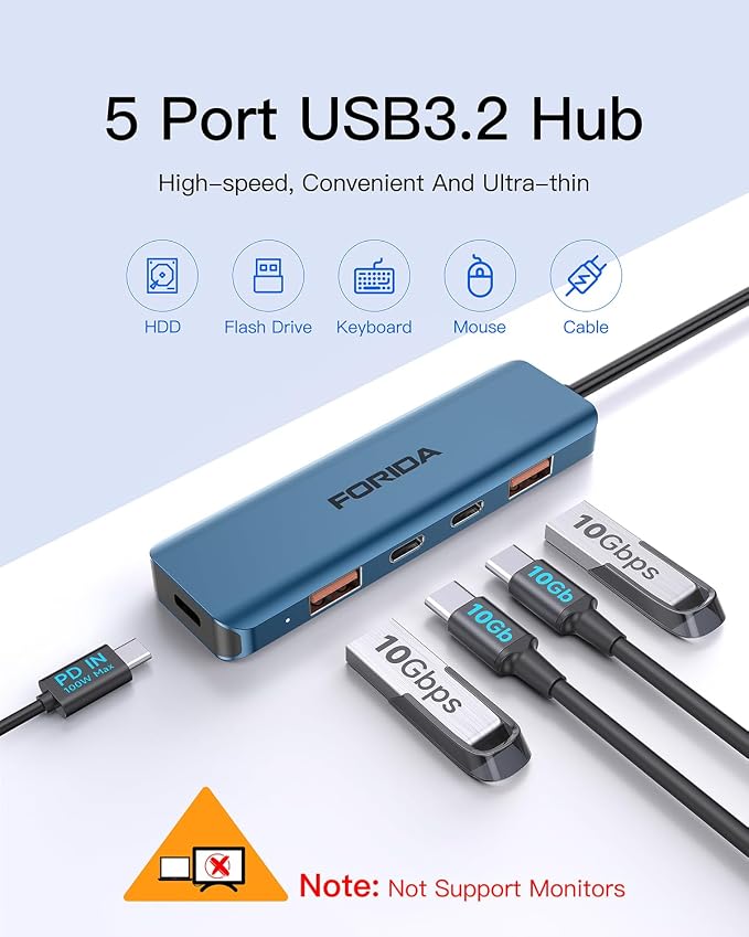 USB C Hub, 10Gbps USB 3.1 Adapter - Image 5