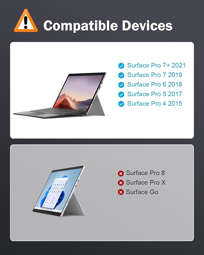 MoKo Type Cover Fit Microsoft Surface Pro 7 Plus/Pro 7/ Pro 6/ Pro 5/Pro 4/3 - Image 2
