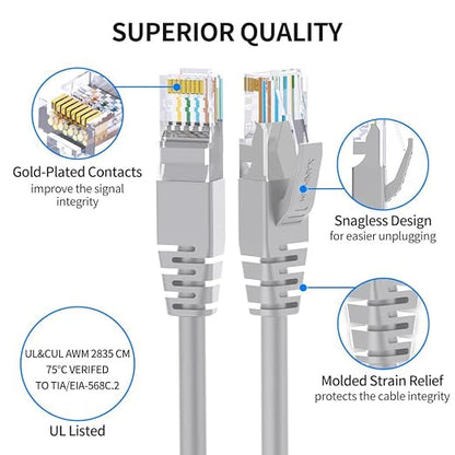 Cat 6 Ethernet Cable 20 ft Network RJ45 Unshielded Cat6 Patch Cable Internet - Image 3