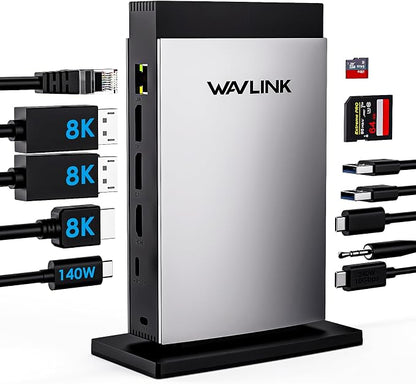 WAVLINK Laptop Docking Station 3 Monitors, 11-in-1 USB C Docking Station by WAVLINK%C2%AE