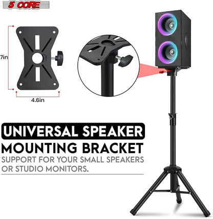 5Core Speaker Stand Tripod Floor Adjustable 24-36 Inch Short DJ Studio Monitor - Image 8