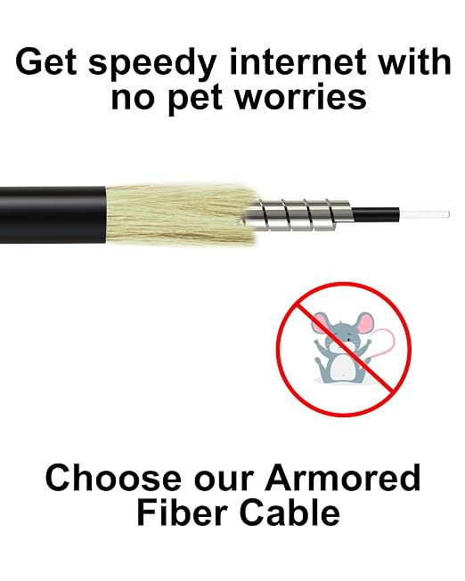 50M/164ft SC/APC Fiber Optic Internet Cable Extension, SC/APC to SC/APC Armored - Image 3