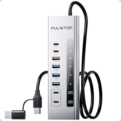 Powered USB C Hub, PULWTOP 11-in-1 USB Hub by PULWTOP