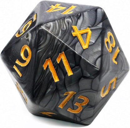 20 Sided DND Dice, D20 Giant Polyhedral Dice, 55mm Titan Large Pearl Color D20 by Handan