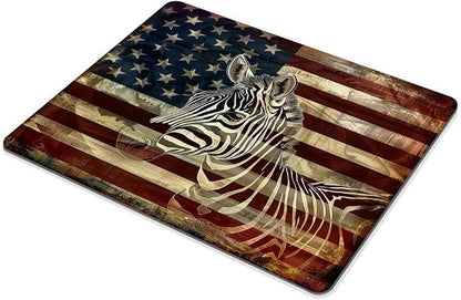 Square Mouse Pad Black and White Zebra and National Flag-1, Gaming Mouse Pads - Image 5