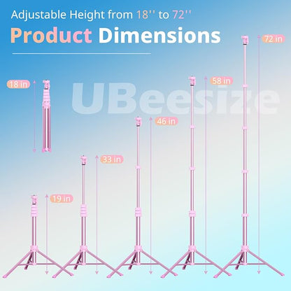 UBeesize 72" Phone Tripod & Selfie Stick, Camera Tripods Stand - Image 2