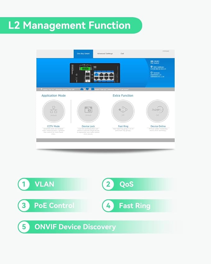 LINOVISION Industrial 8 Ports Gigabit Managed PoE Switch - Image 4