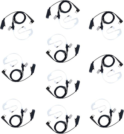 10 PCS CLS1110 Acoustic Tube Surveillance Earpiece/Headset by KEYBLU