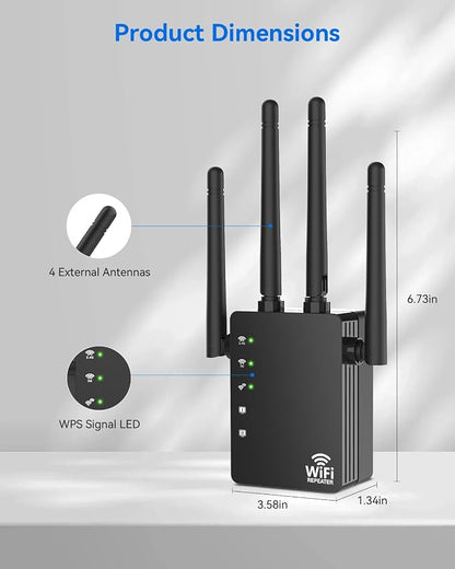 WiFi Extender 1200Mbps, Long Range WiFi Booster up to 12880 Sq Ft, 105 Devices - Image 7