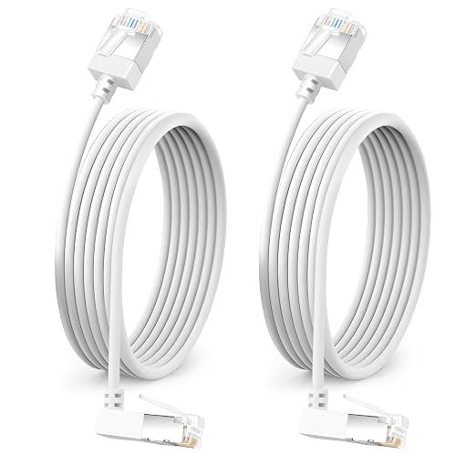 Flexible Cat 6A Ethernet Cable 270° Up Angled 10 Feet 2Pack, 10Gbps High-Speed by DUTEVOLNS