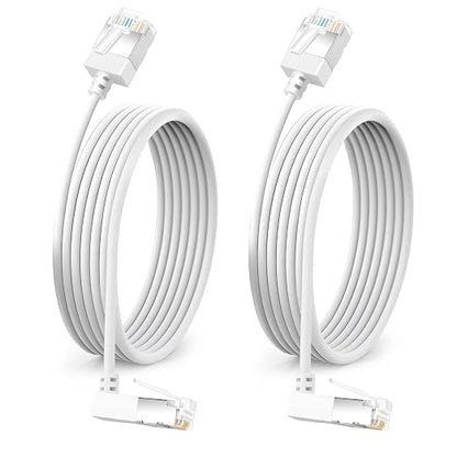 Flexible Cat 6A Ethernet Cable 270° Up Angled 30 Feet 2Pack, 10Gbps High-Speed by DUTEVOLNS