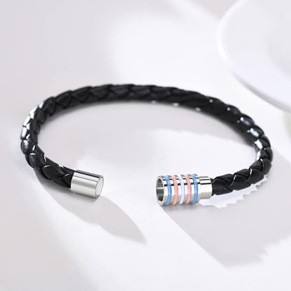 Nanafast Titanium Stainless Steel Rainbow LGBT Pride Bracelet Handmade Braided - Image 5