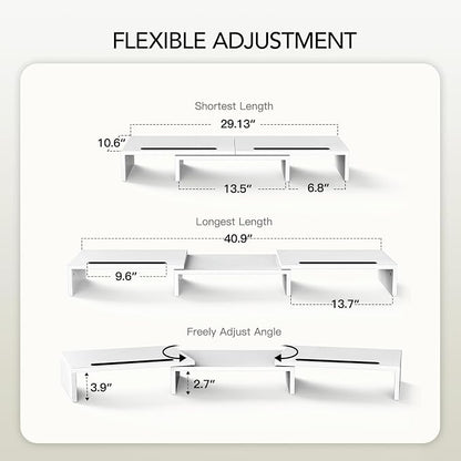 AMERIERGO Dual Monitor Stand Riser- 3 Shelf Screen Stand - Image 6