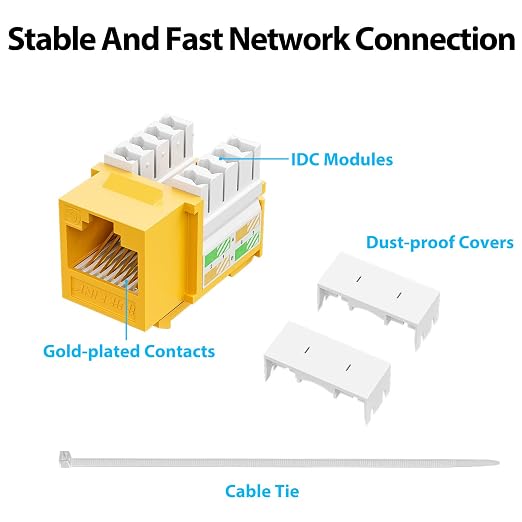Iwillink 10Gbps Cat6 Keystone Jack, RJ45 25-Pack and Punch-Down Stand, UTP - Image 5