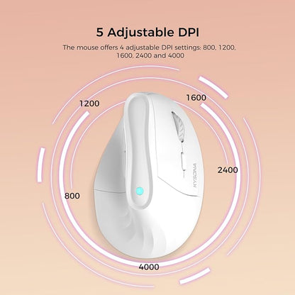 57° Ergonomic Wireless Tower Mouse, Vertical Quiet Ergo Mouse, 5 Buttons - Image 3
