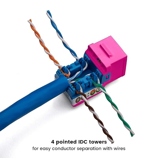 trueCABLE Cat6 Keystone Jack, Unshielded, 90 Degree Punch-Down, PoE++ 100W - Image 4