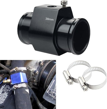 DEWHEL Aluminum Black Water Temp Meter Temperature Gauge Joint Pipe Radiator by DEWHEL