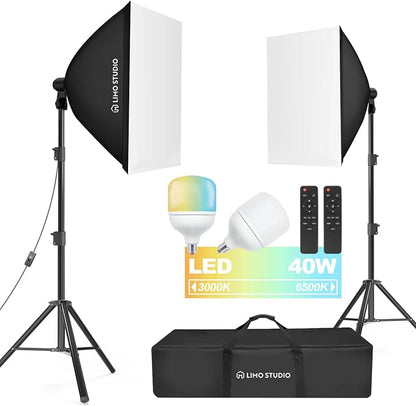 LimoStudio 1600W Output Remote Control, 20 x 28 inch Softbox Continuous by LSLIMOSTUDIOLIMOSTUDIO