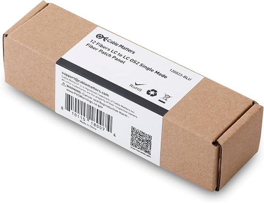 Cable Matters 12 Fibers LC to LC OS2 Single Mode Fiber Patch Panel - Image 2