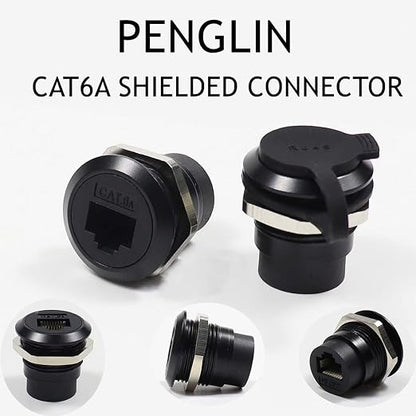 PENGLIN 5PCS Waterproof RJ45 Panel Mount Connector, RJ45 CAT6A/6/5E Shielded - Image 2