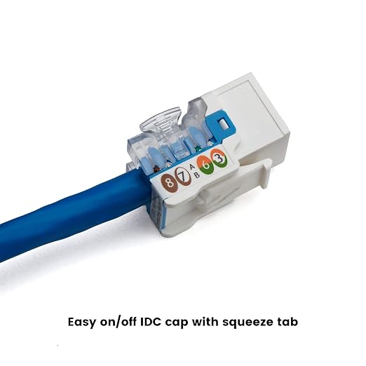 trueCABLE Cat6A Keystone Jack, Unshielded, 90 Degree Punch-Down, UL Listed - Image 5