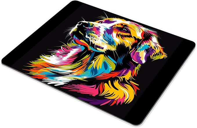 Square Mouse Pad Colorful Dog Portrait-1, Gaming Mouse Pads - Image 5