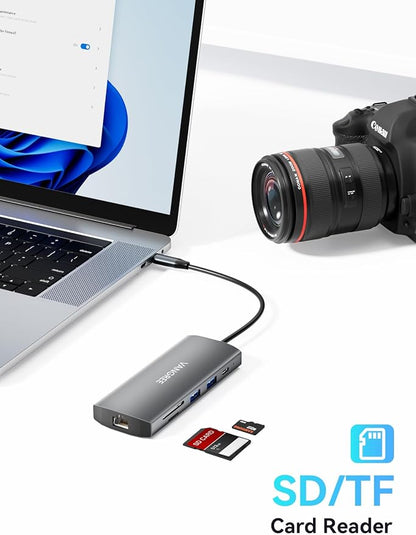 USB C Hub with Dual 4K@60Hz Displayports, 2 USB-A & 2 USBC 3.2 10Gbps Ports - Image 8