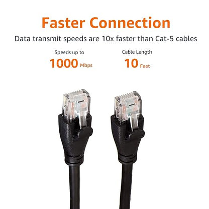 Amazon Basics RJ45 Cat-6 Ethernet Patch Cable, 1Gbps Transfer Speed, 10 Foot - Image 6