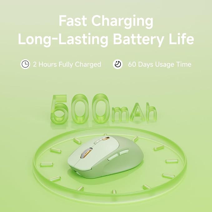 EWEADN Q5 Wireless Mouse, Battery Level Display, Ergonomic Office Mouse - Image 6
