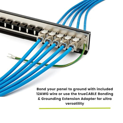TRUE CABLE Cat6A Shielded 12-Port Blank Toolless Modular Keystone Patch Panel - Image 7