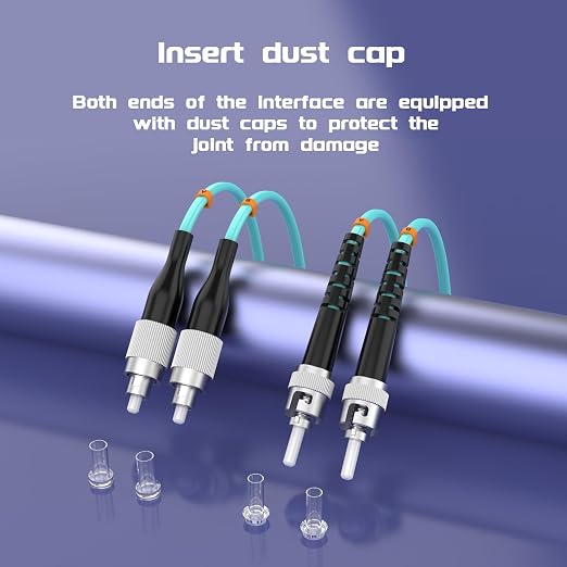 OM3 FC/UPC to ST/UPC Fiber Patch Cable 15Meters 49ft 10BG Multimode Duplex - Image 5