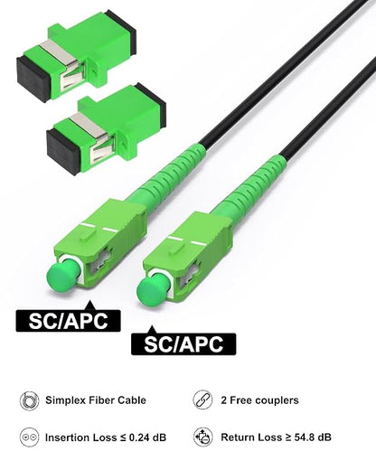 90M/295ft SC/APC Fiber Optic Internet Cable Extension, SC/APC to SC/APC Armored - Image 4