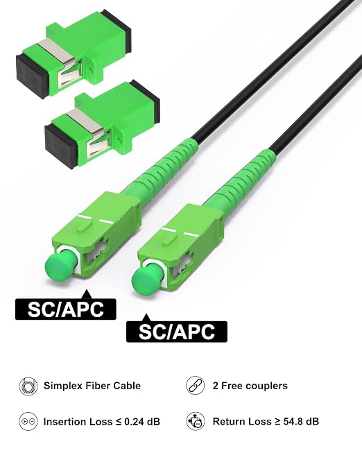 10 Meters SC/APC to SC/APC OS2 Fiber Optic Internet Cable, Armored Single Mode - Image 4