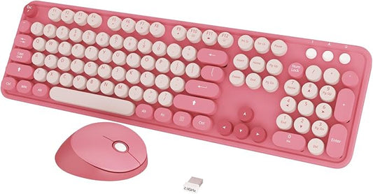 Wireless Keyboard, KOOTOP Cute Colorful 104 Keys Typewriter Retro Round Keycaps by Kootop